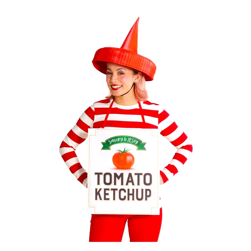 Adult Ketchup Halloween Costume Accessory Set - Hyde & EEK! Boutique NWT